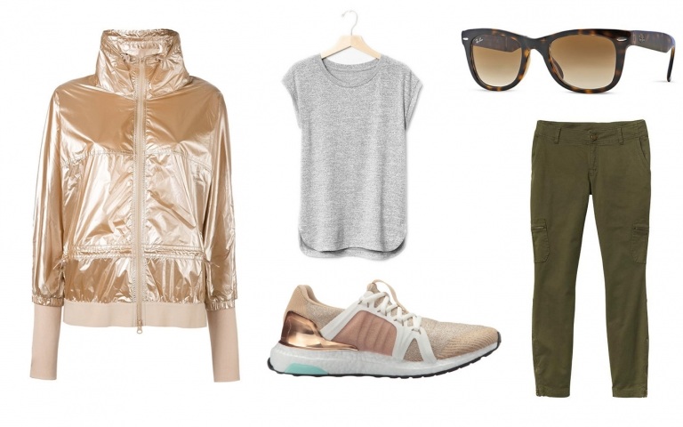 Vysoké tenisky kombinujú sako, tričko, nohavice, slnečné okuliare a zvieraciu potlač