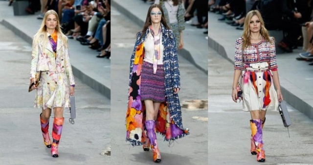 Preêt-à-porter show od Lagerfelda pre Chanel 2015 akvarelovými maľovanými vzormi Ready-to-Porter-Show-Chanel-Lagerfeld-Akvarel-Maľovaný-Psychedelický vzor