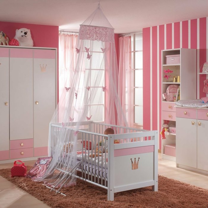 Baldachýn do postieľky na zavesenie na strop Princezné-detská posteľ-s-baldachýnom-pólom