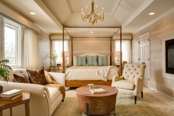 luxusný nábytok svetlý drevený kožený nábytok obklad steny prírodný kameň myšlienka postele s baldachýnom Luster-drevená podlaha-čalúnený nábytok-klasický nábytok