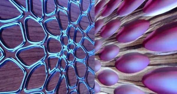 Dekoratívne nástenné panely podsvietenie purpurovo modrá