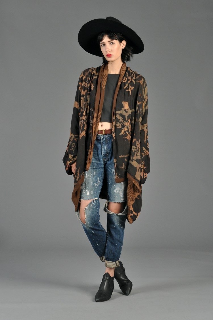 hippie-chic-fashion-boho-jesenne-kimono-hat-jens-ripped-flat-členkové topánky