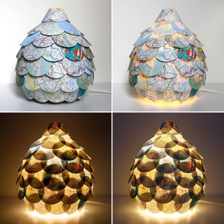 Závesné svetlá si sami vytvoríte mapu sveta-kruhy-prekrytie-lepidlo