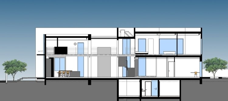 Závesná stolička-hojdačka-budova-poschodia-pôdorys-divízia miestnosti