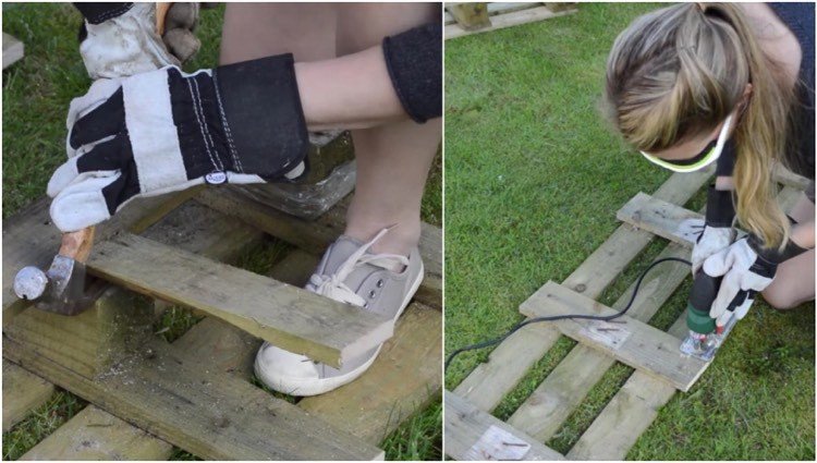 Zdvihnutá posteľ-stavba-palety-návod-dekonštrukcia