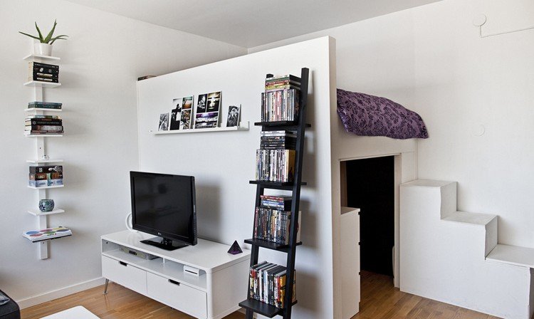 Navrhnite šatník pod poschodovou posteľou Podkrovné postele pre dospelých v šatníku pod nimi