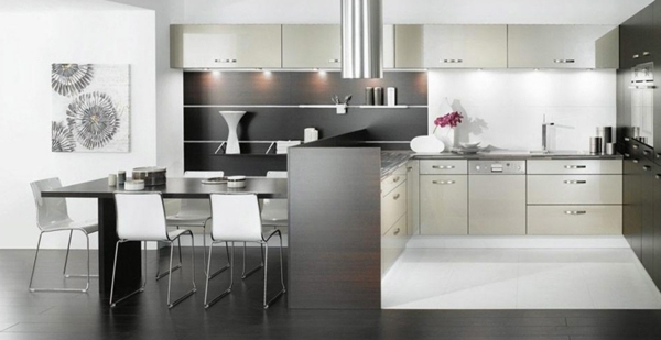 Kuchyne s vysokým leskom Mobalpa béžová tmavohnedá Kuchyňa vo vysokom lesku mobalpa-béžová-tmavohnedá