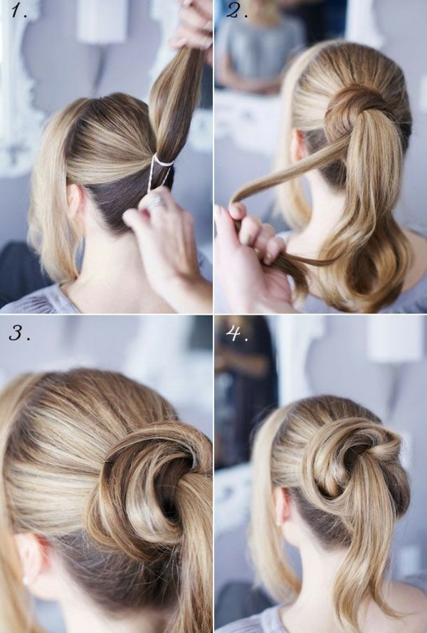 Prameň dobre rozdeľte, kefujte bobby pin Kroky od účesu po pripnutie