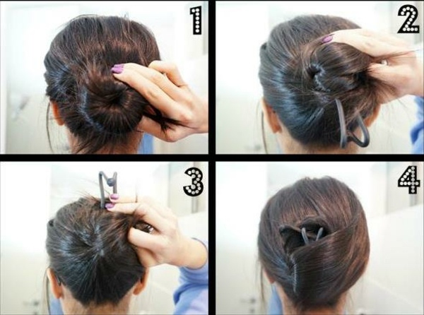 štyri jednoduché kroky pre zopnuté vlasy Klip na vlasy-urob si sám