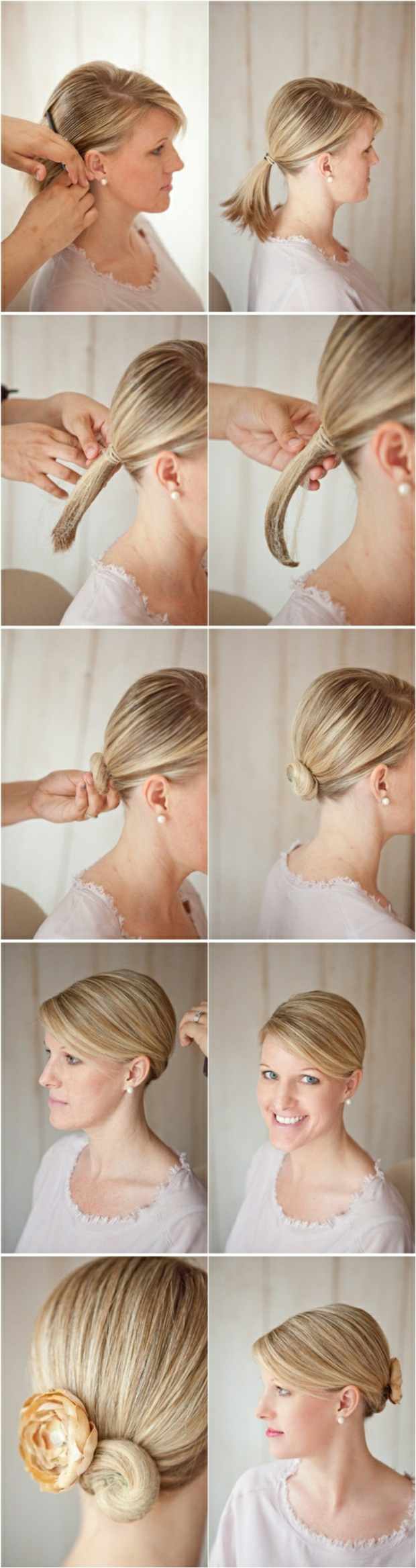 Papierové vlasy s kvetmi updo