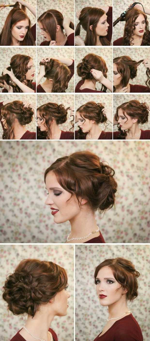 Updos vlasy ženy kadere