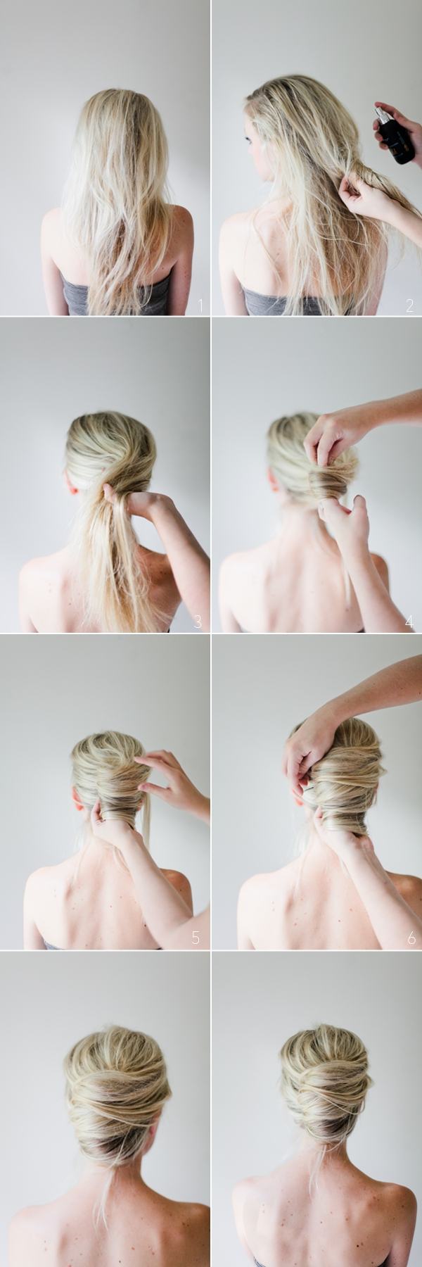 Príručka pre domácich majstrov Updo French Twist v obrázkoch DIY-casual-updo-french-twist-hair-banana-images-tutorial