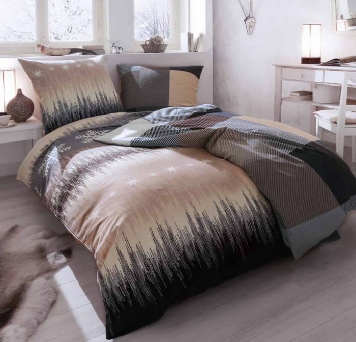 Bobor s potlačou-bavlna-ľahká údržba-obliečka na paplón-elegantné-tlačené motívy