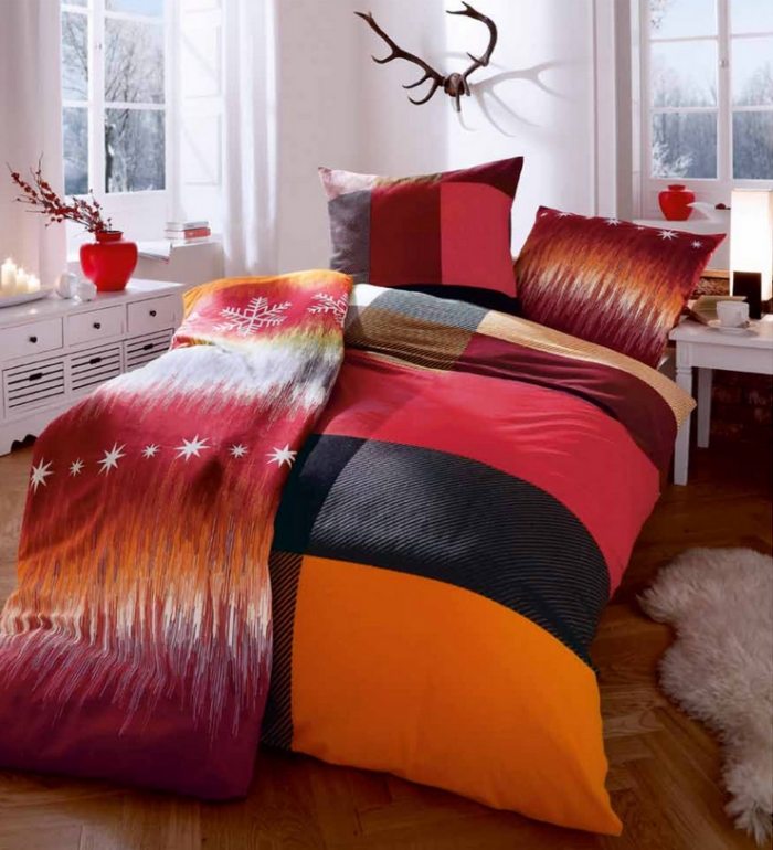 nežehlička-bavlnená-posteľná bielizeň-dizajn-oranžová-čierna-efekt-farby-šťastná-jemná-nit-hladká