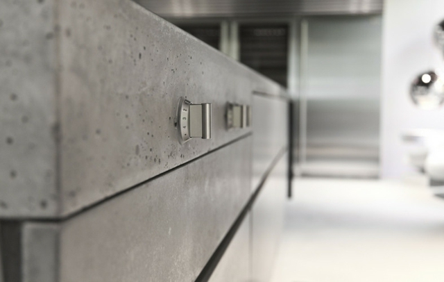 Kuchynský betónový vzhľad kuchynské skrinky materiály bezpečné pre potraviny