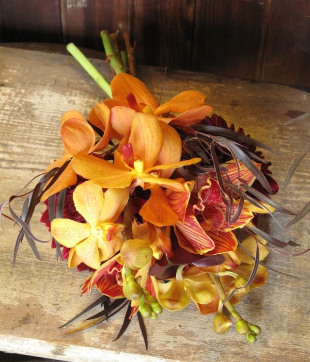 jesenné farby kytice kvety romantická teplá atmosféra