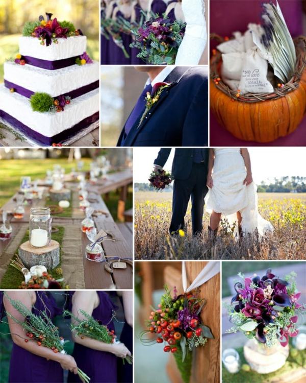 Levanduľové pole Fialové akcenty Jesenné svadobné akcenty obdĺžniková torta-svadba-vo-purpurovej-jeseni