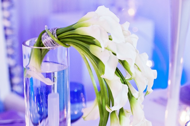 Nápady na svadbu s Elsinými farbami svadba-plánovanie-ľadová kráľovná-kvetinové-dekorácie-ľalie-biela-farba-modrá-pozadie