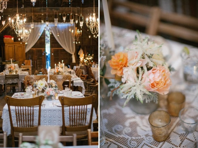 Svadobná lampa váza na svieže kvety obrus Váza z obrusových stoličiek z čerstvých kvetov