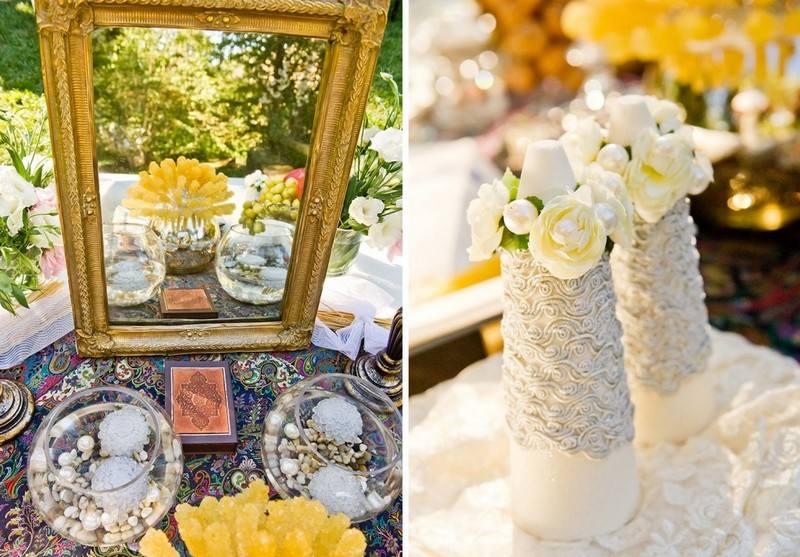 Svadobná výzdoba-nápady-jeseň-vinobranie-žltá-biela-ruže