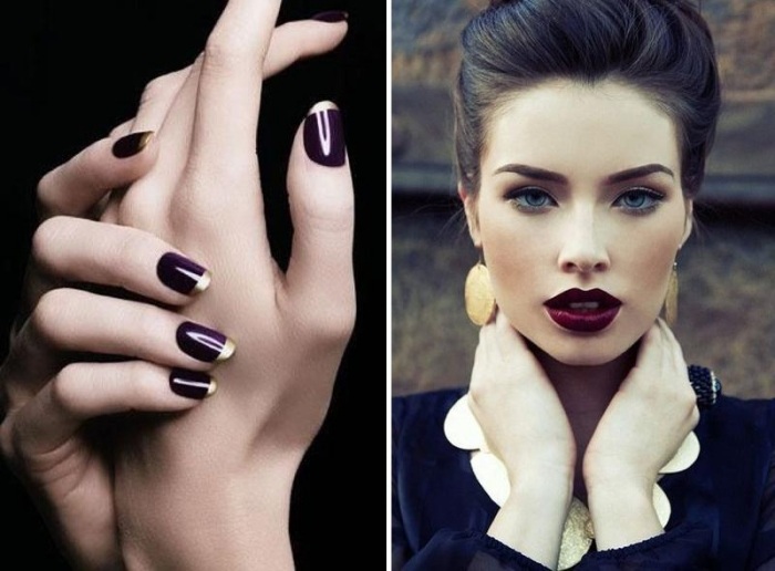 svadobná výzdoba v slivkových nápadoch-lak na nechty farba-rúž