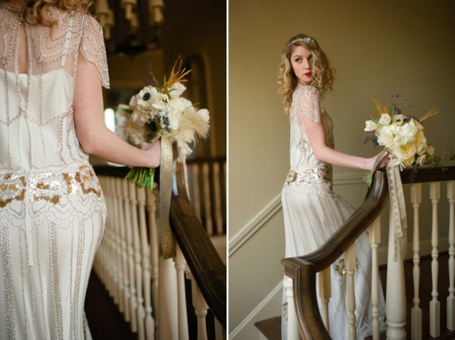 vintage nevesta šaty v štýle art deco svadba