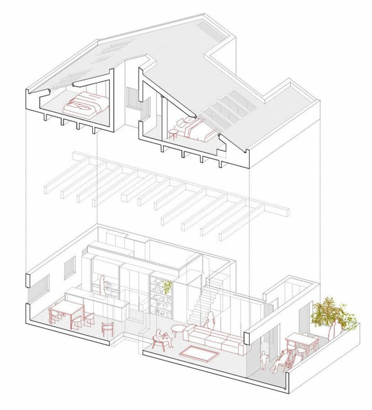 Moderný interiérový dizajn v 3D zobrazení vysoké okno-3d-projekt-pôdorys-miestnosť-distribúcia-dizajn-miestnosti