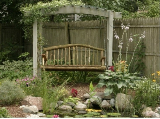 nápad na dizajn rustikálnej hojdačky na verande rustikálny dizajn hojdačky na verande