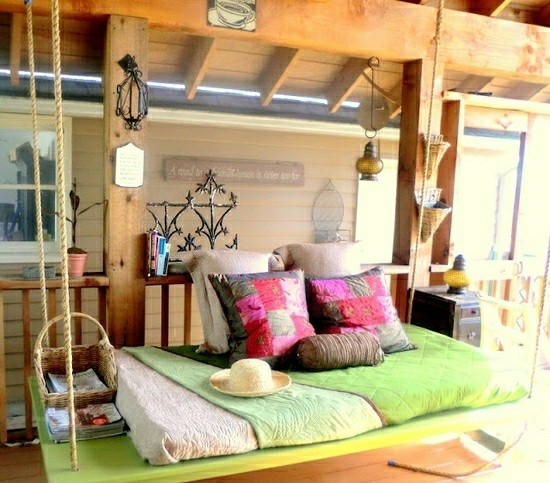 Nápad na dizajn hojdačky na verande pre námornú výzdobu Námorná dekorácia hojdačky na verande