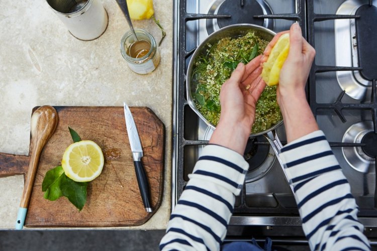 bezový kvet sirup domáci citrónový med