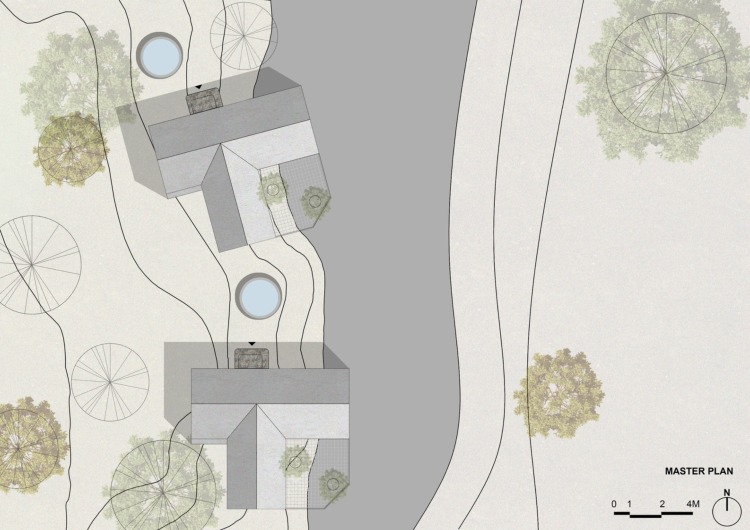 domový plán krajina svah terén