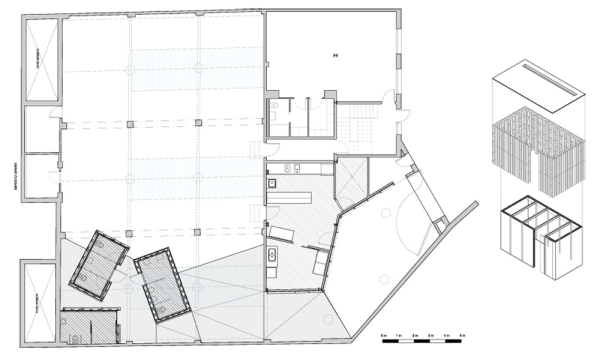 Náčrt plánu výstavnej siene drevených europaliet