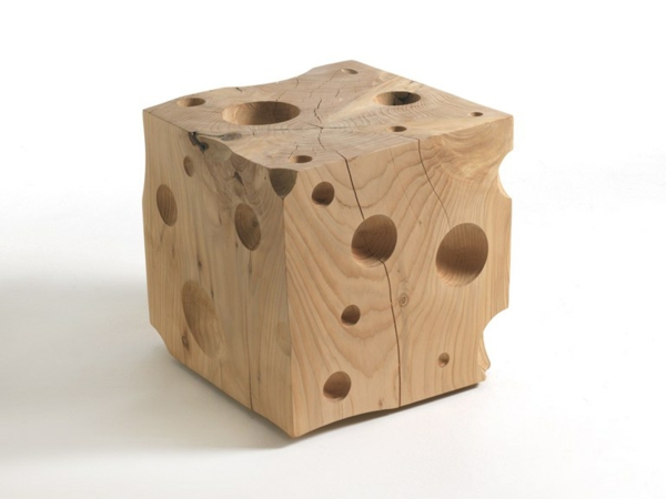 Chladný syr z dreveného nábytku Nábytková stolička tvar syra