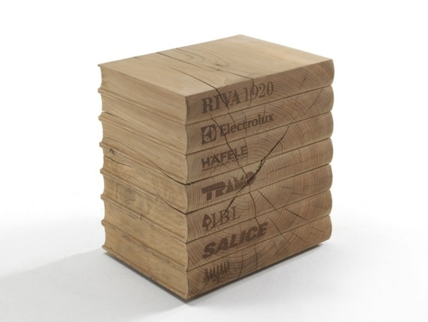 Obal na knihy z drevenej taburetky Obálky kníh majú chladný tvar