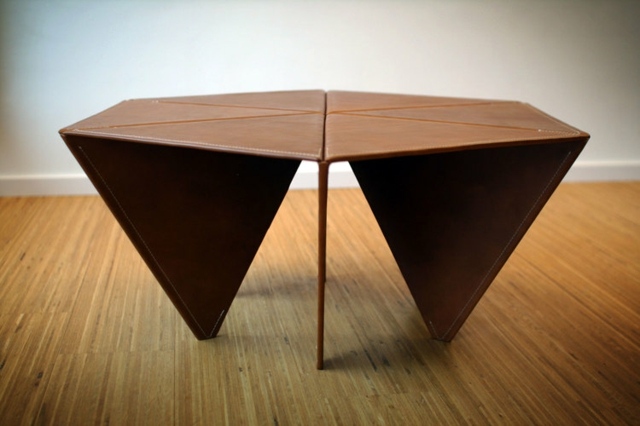 Kožou potiahnutý dizajn inšpirovaný umením origami