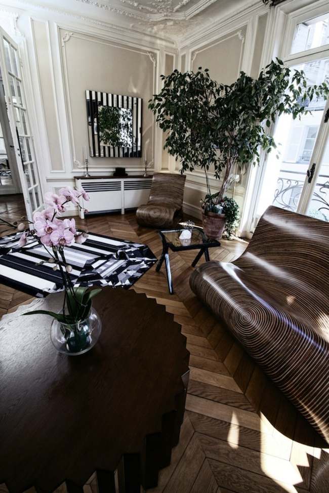 moderný nábytok palmové drevo tmavé