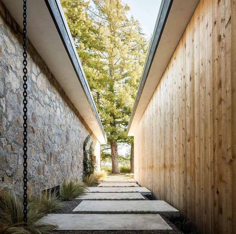 Drevo-prírodný kameň-záhradná cesta-moderné-vytvorte-dlažobné kocky