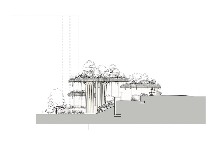 Moderná drevostavba na svahu s poréznymi priedušnými materiálmi