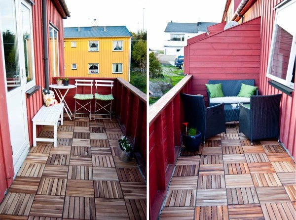 Drevená dlažba balkón malá rekonštrukcia zásuvné pripojenie