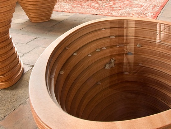 sklenený krycí dizajnový drevený nábytok od janina loevo