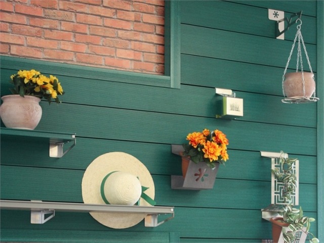 drevené panely balkónový dizajnový systém držiaky rastlín kovové