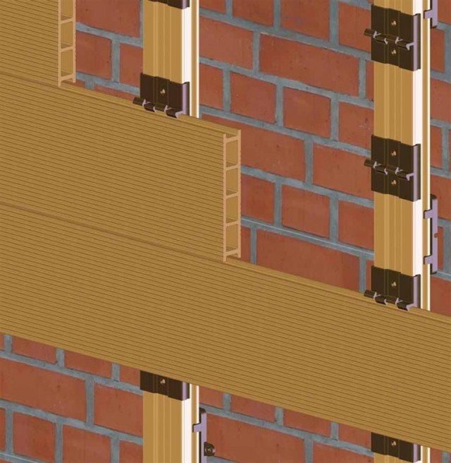 drevené panely lamely fasádne držiaky rastlín jednoduché inštalačné spony