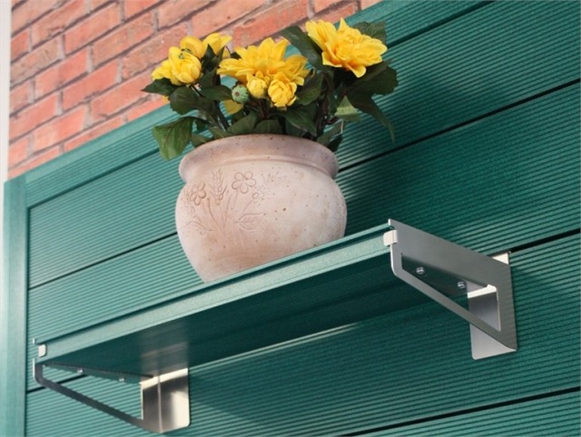 drevené panely fasádny balkónový systém polička na kvetináče