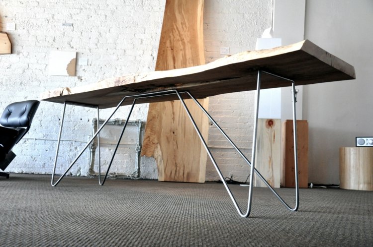 dizajn stola drevený kufor jedálenský stôl priemyselné kovové nohy diy nápad