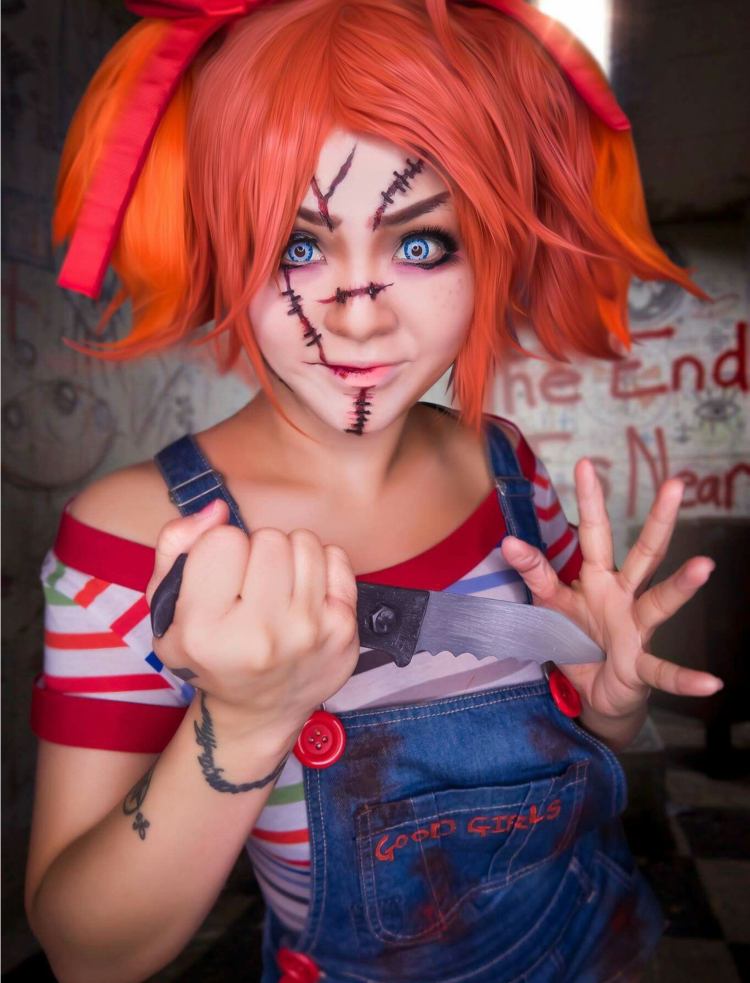 horor kostým ženy film halooween chucky urob si sám