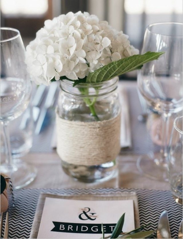 Nápady na špagát z bieleho hortenzie a džemu