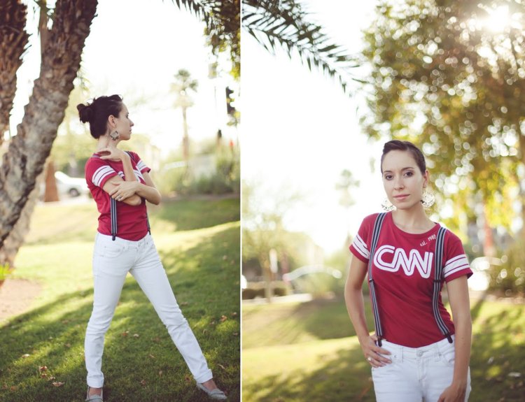 dámske tričká na traky červené biele rifle