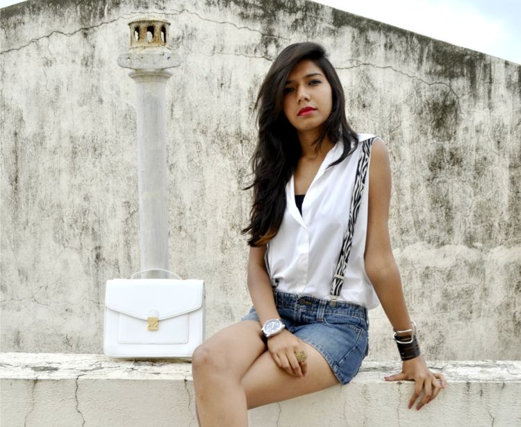 podväzkový dámsky rifľový šortkový top