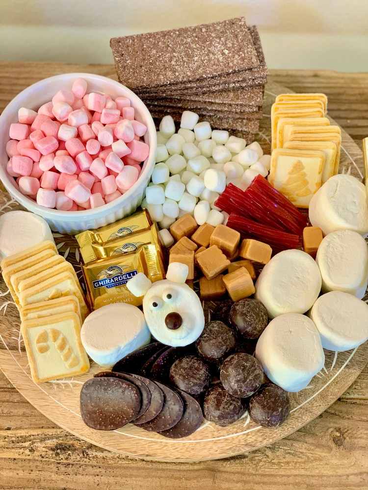 Nápady na horúcu čokoládu na doske, dezertný tanier vianočné jedlo