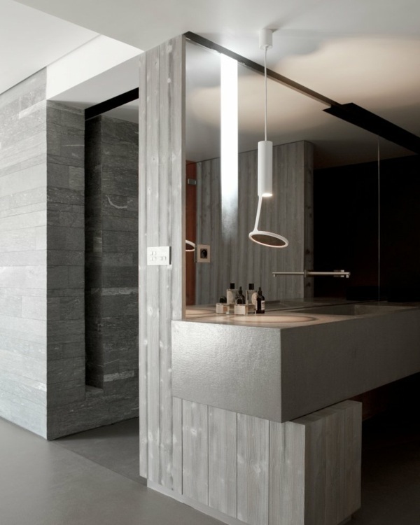 Chata s moderným interiérovým interiérovým žulovým obkladom Chata s moderným interiérom a granitovým obkladom